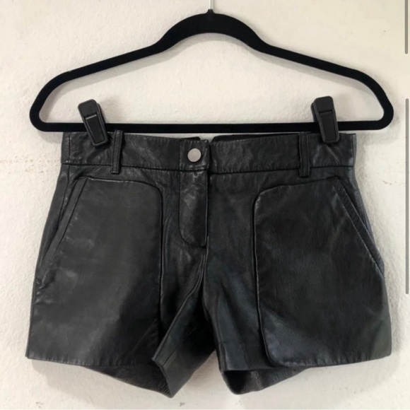 Bcbg Maxazria Bruna Patch Pocket Leather Shorts - Picture 3 of 12